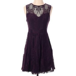 Free People Purple Goth Lace Mini Dress